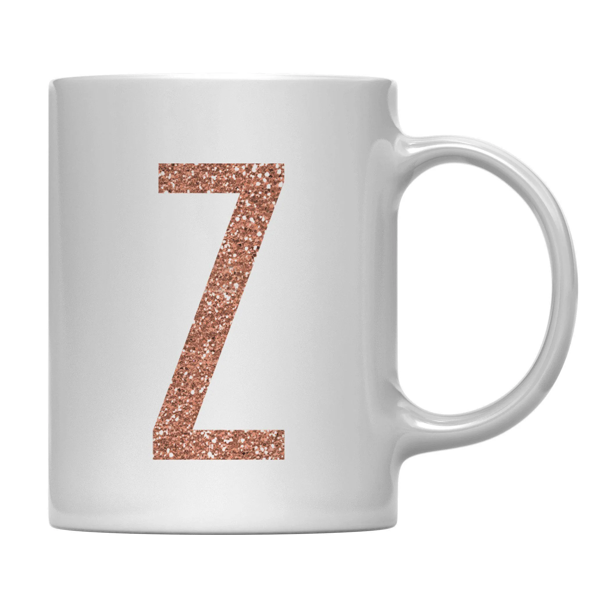 Andaz Press 11oz Rose Gold Faux Glitter Monogram Coffee Mug