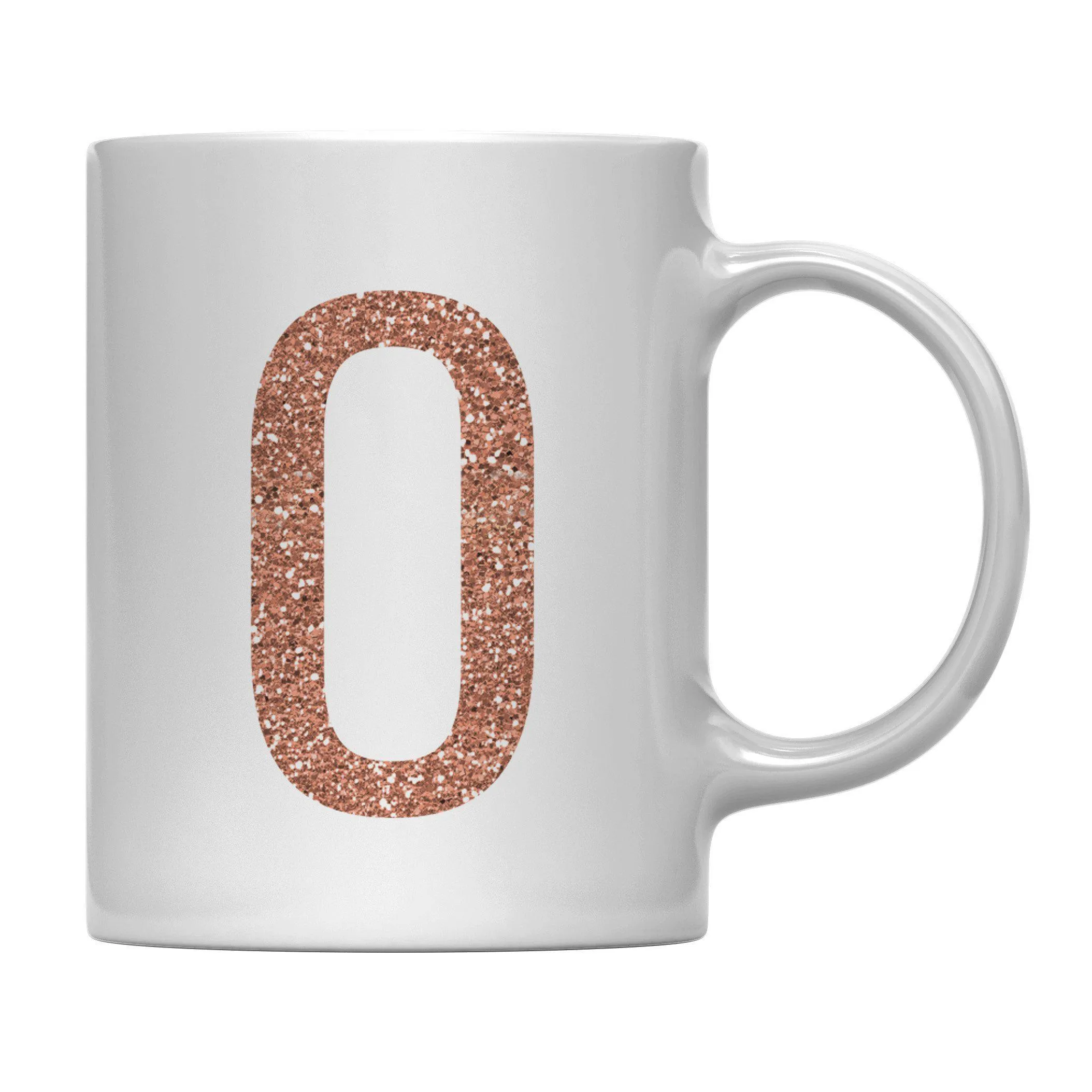 Andaz Press 11oz Rose Gold Faux Glitter Monogram Coffee Mug