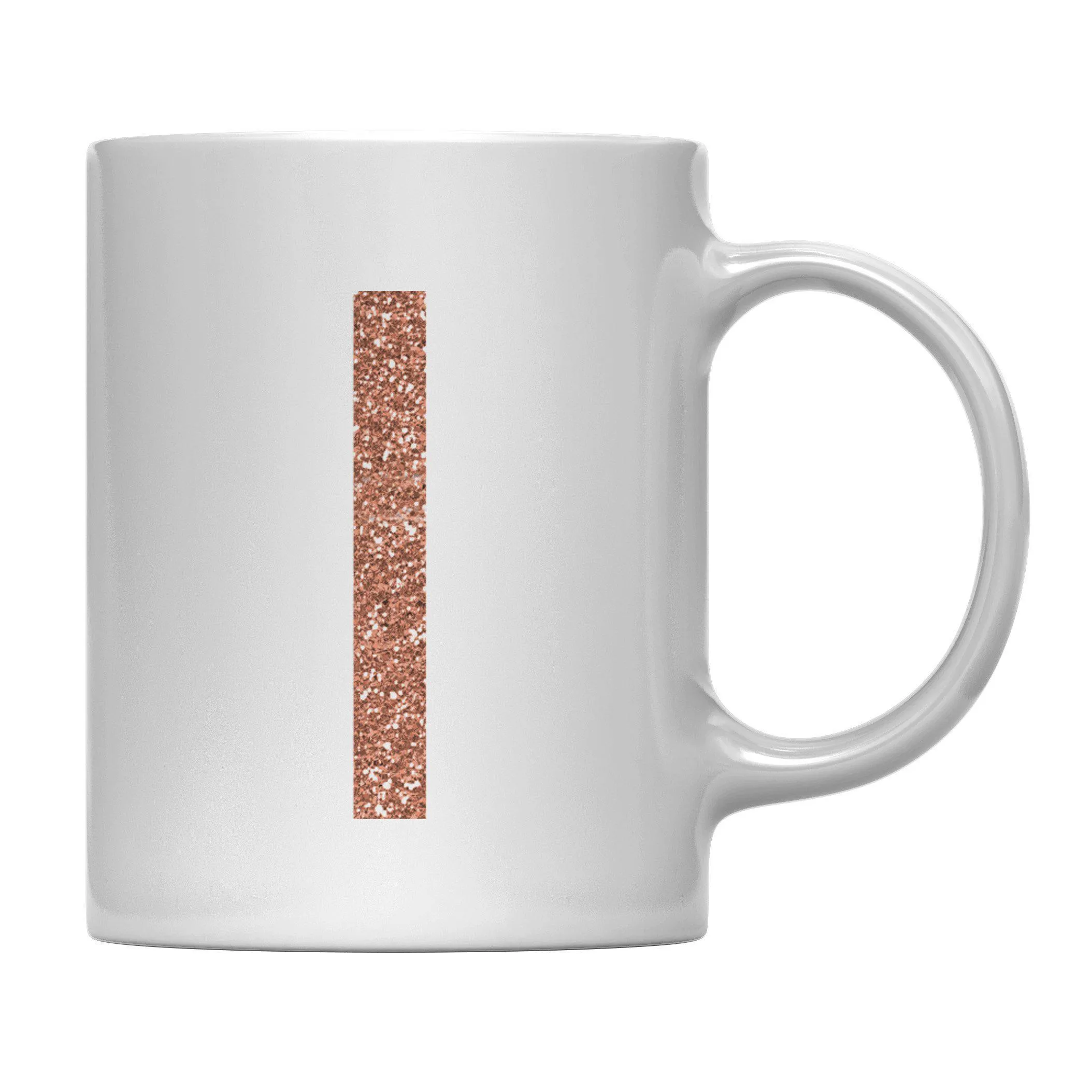 Andaz Press 11oz Rose Gold Faux Glitter Monogram Coffee Mug