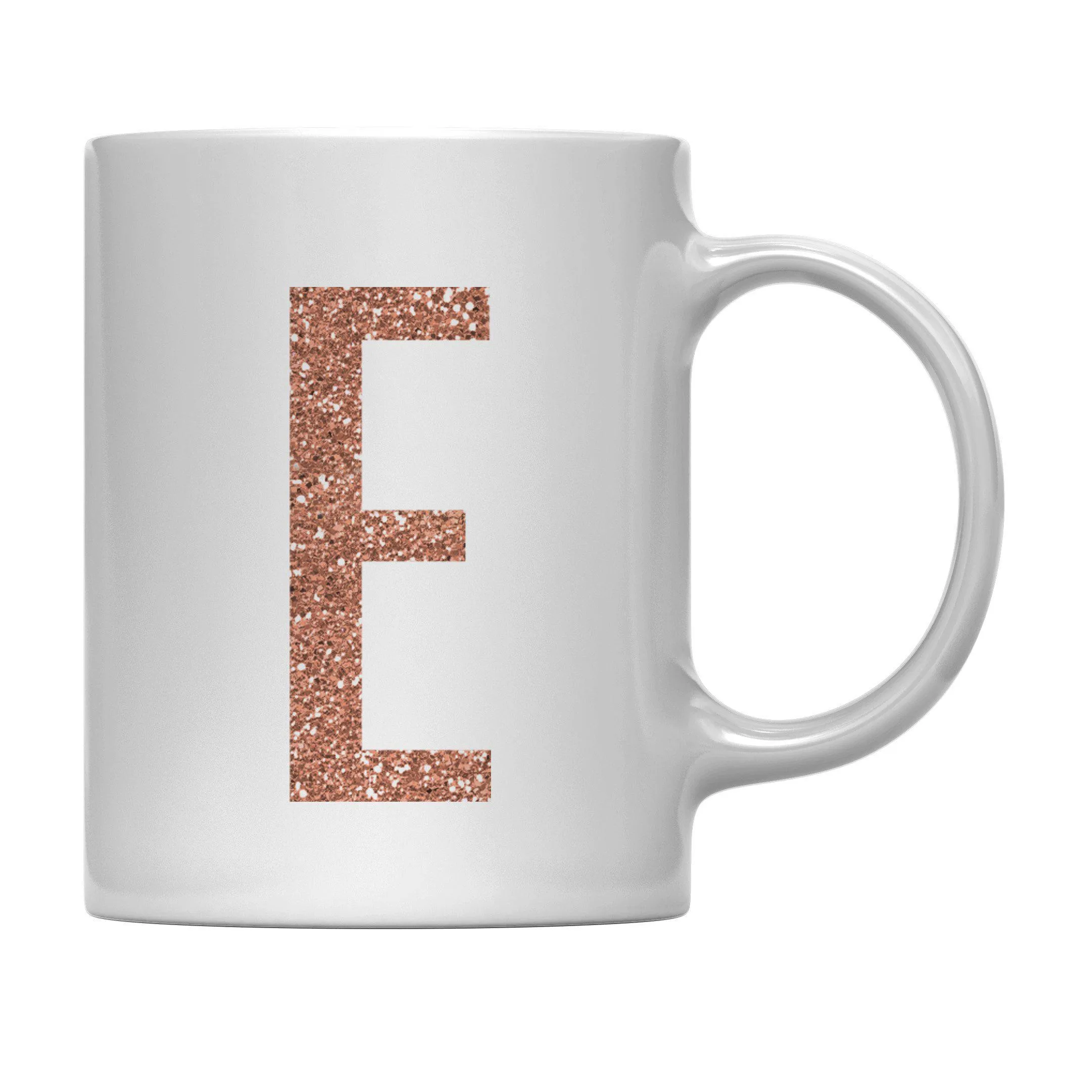 Andaz Press 11oz Rose Gold Faux Glitter Monogram Coffee Mug