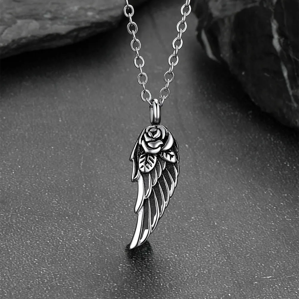 Angel Wings Urn Ashes Necklace Cremation Jewelry