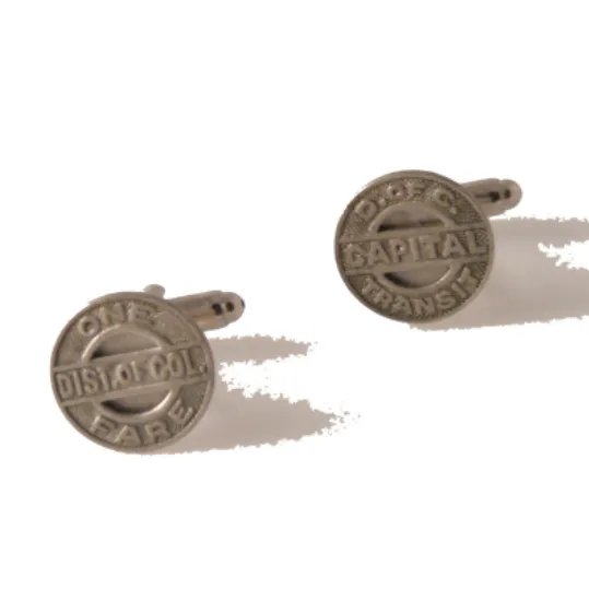 AUTHENTIC DISTRICT OF COLUMBIA TRANSIT TOKEN CUFFLINKS