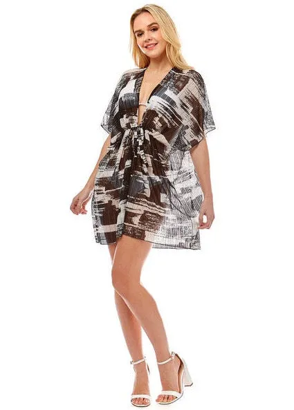 Black and White Abstract Print Cover Up