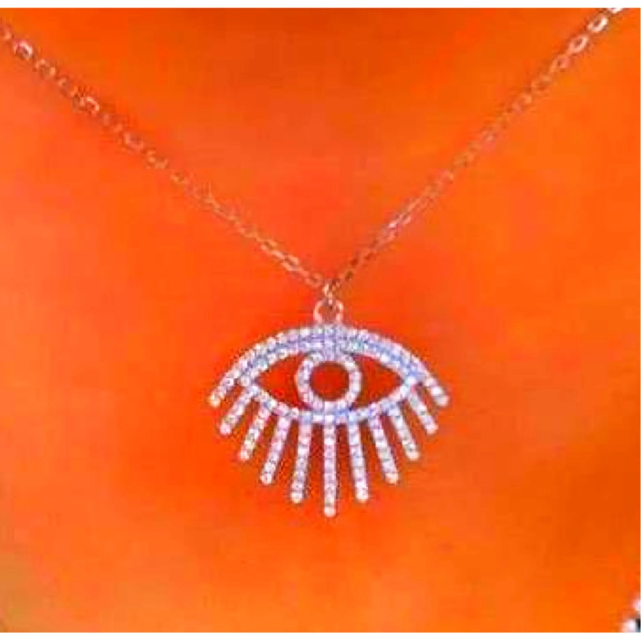 Bluenoemi silver sterling jewelry Eye Necklace. Sterling Silver Israeli Necklace for Woman. Protection symbol.