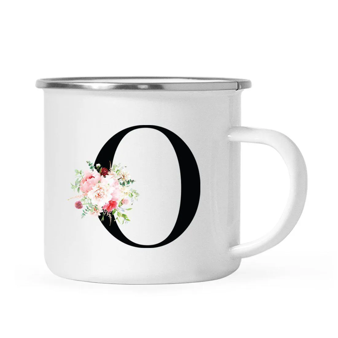 Blush Floral Monogram Campfire Coffee Mug