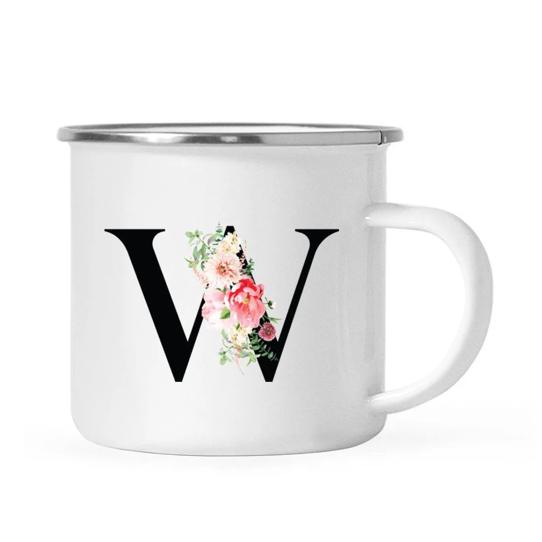 Blush Floral Monogram Campfire Coffee Mug