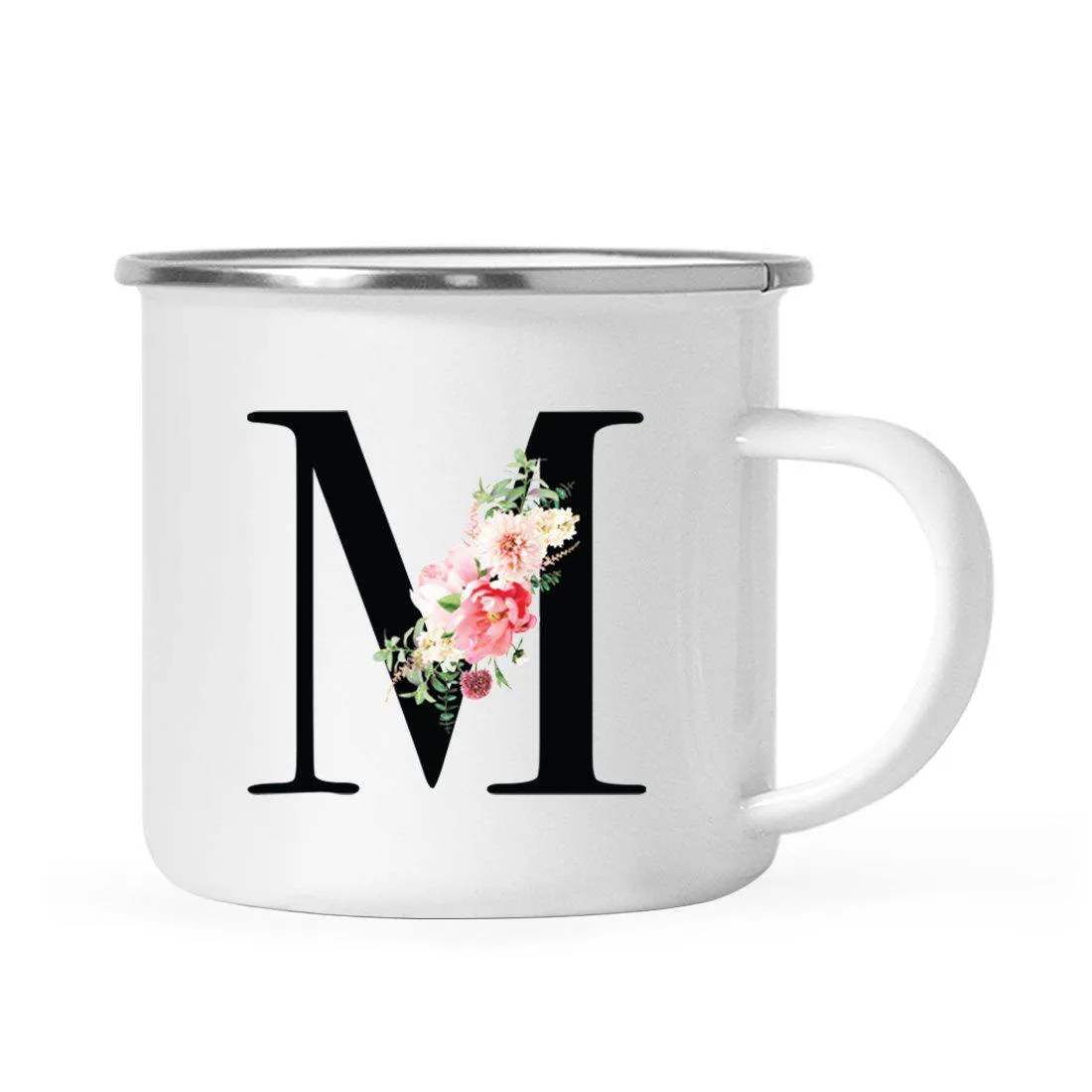 Blush Floral Monogram Campfire Coffee Mug