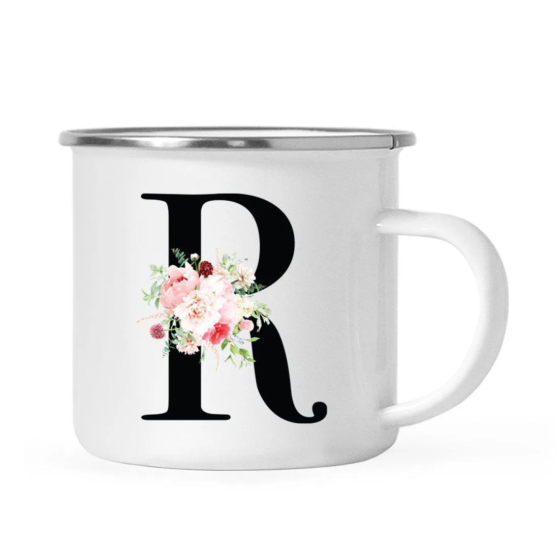 Blush Floral Monogram Campfire Coffee Mug