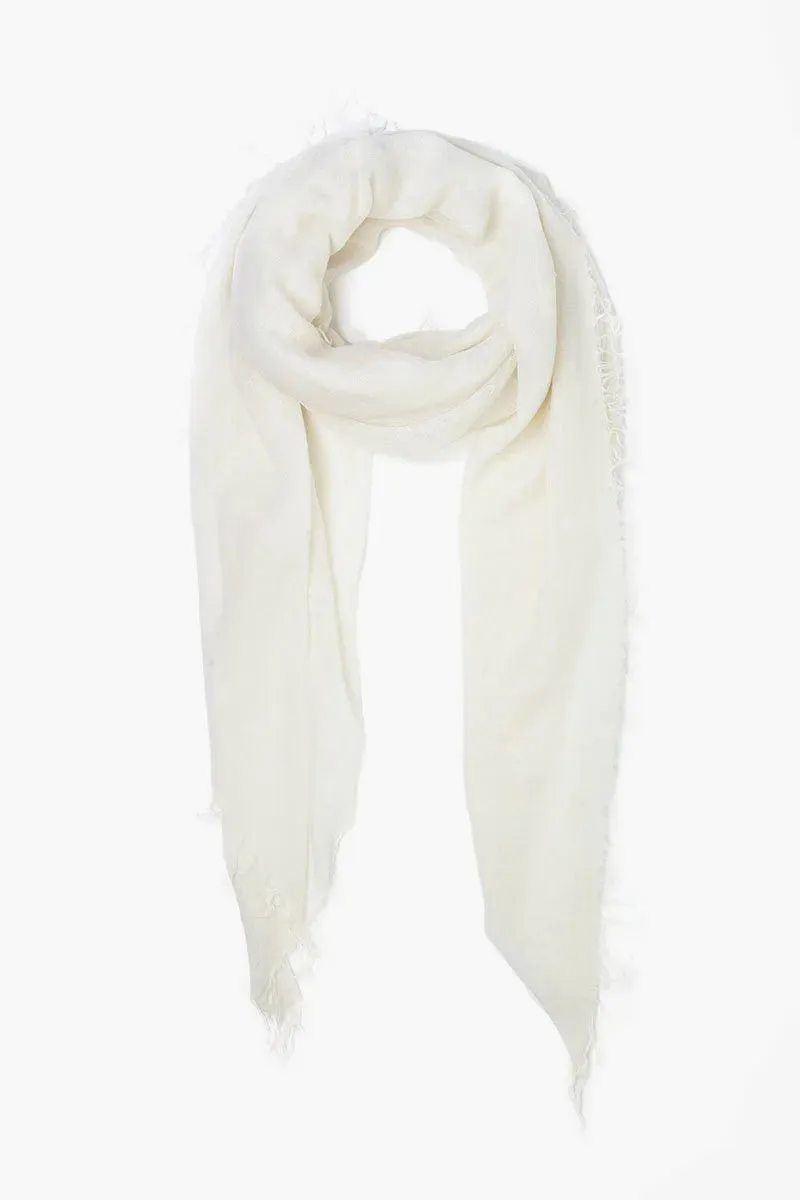 Cashmere & Silk Scarf in Eggshell