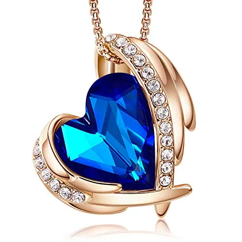 CDE 18K Rose Gold Necklaces for Women Christmas Jewellery Gifts for Her Love Heart Pendant Necklace Birthday Anniversary Gifts for Wife/Mum/Girlfriend