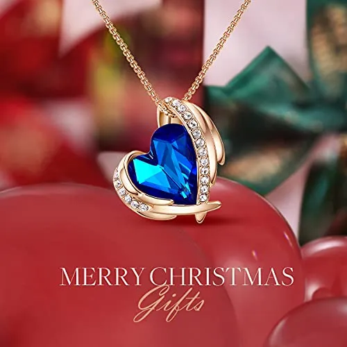 CDE 18K Rose Gold Necklaces for Women Christmas Jewellery Gifts for Her Love Heart Pendant Necklace Birthday Anniversary Gifts for Wife/Mum/Girlfriend