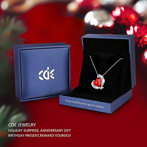 CDE 18K Rose Gold Necklaces for Women Christmas Jewellery Gifts for Her Love Heart Pendant Necklace Birthday Anniversary Gifts for Wife/Mum/Girlfriend