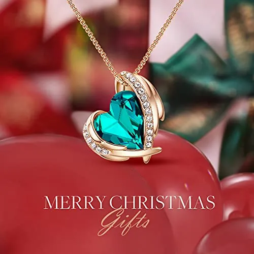 CDE 18K Rose Gold Necklaces for Women Christmas Jewellery Gifts for Her Love Heart Pendant Necklace Birthday Anniversary Gifts for Wife/Mum/Girlfriend