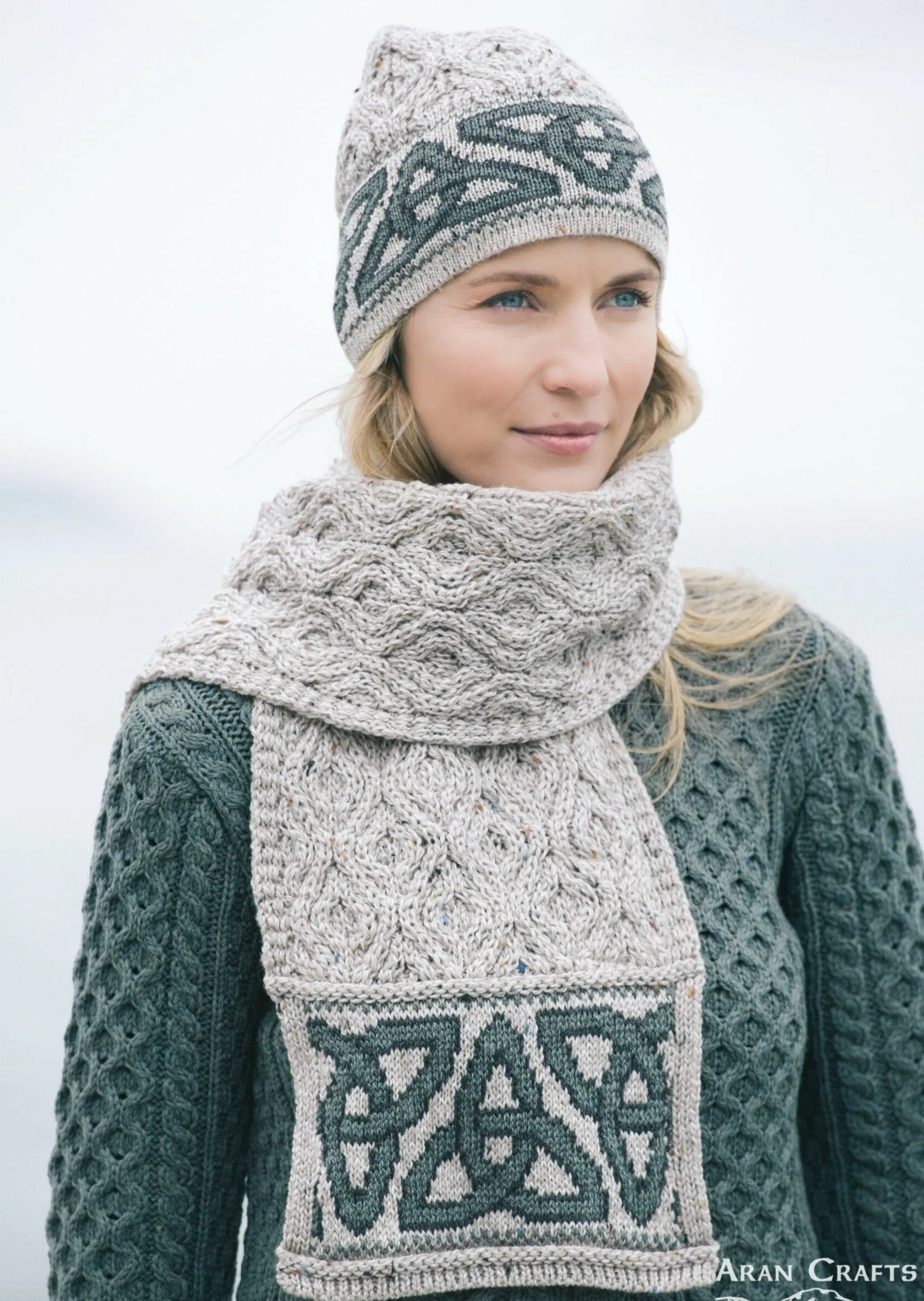 Celtic Jacquard Scarf | Oatmeal