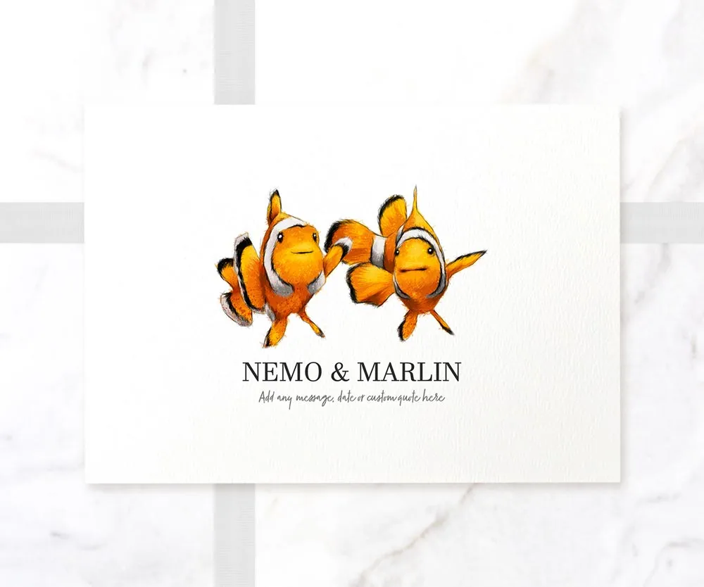 Clown Fish Personalised Pet Name Print