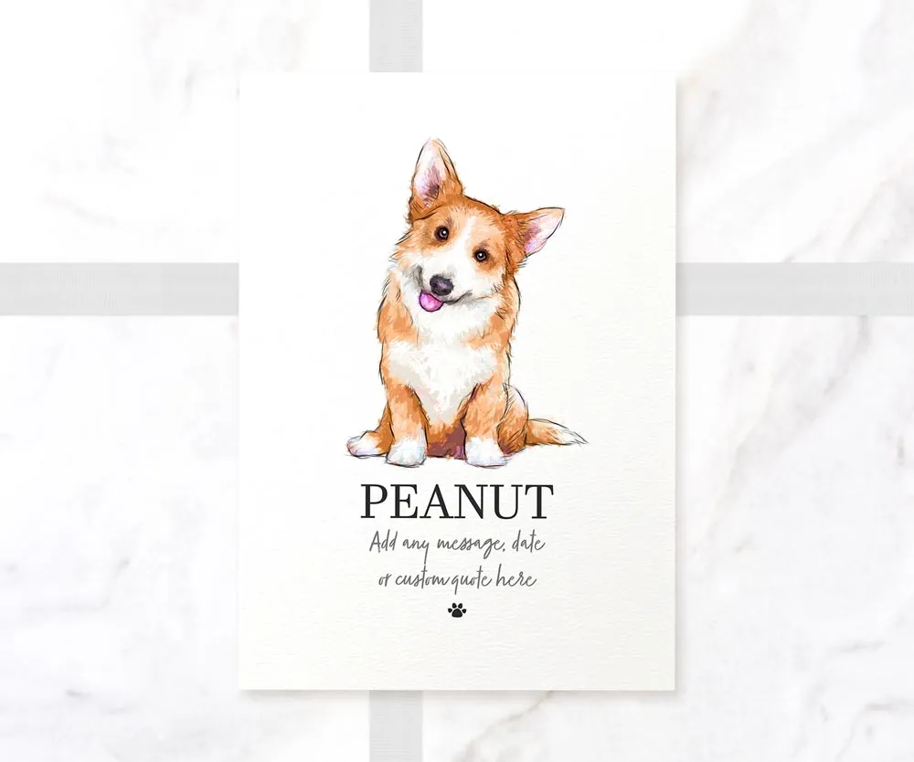 Corgi Personalised Pet Name Print