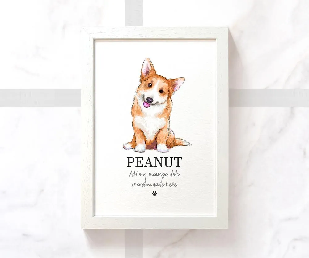 Corgi Personalised Pet Name Print