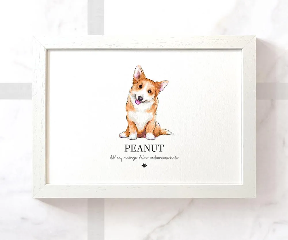 Corgi Personalised Pet Name Print