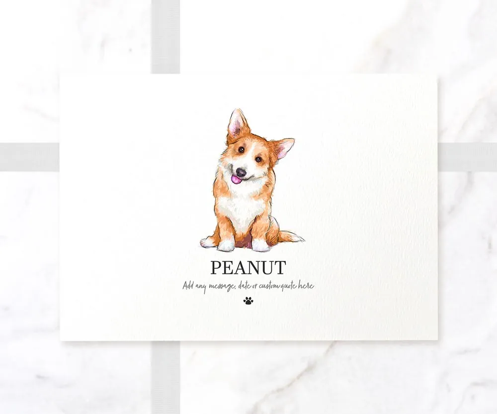 Corgi Personalised Pet Name Print