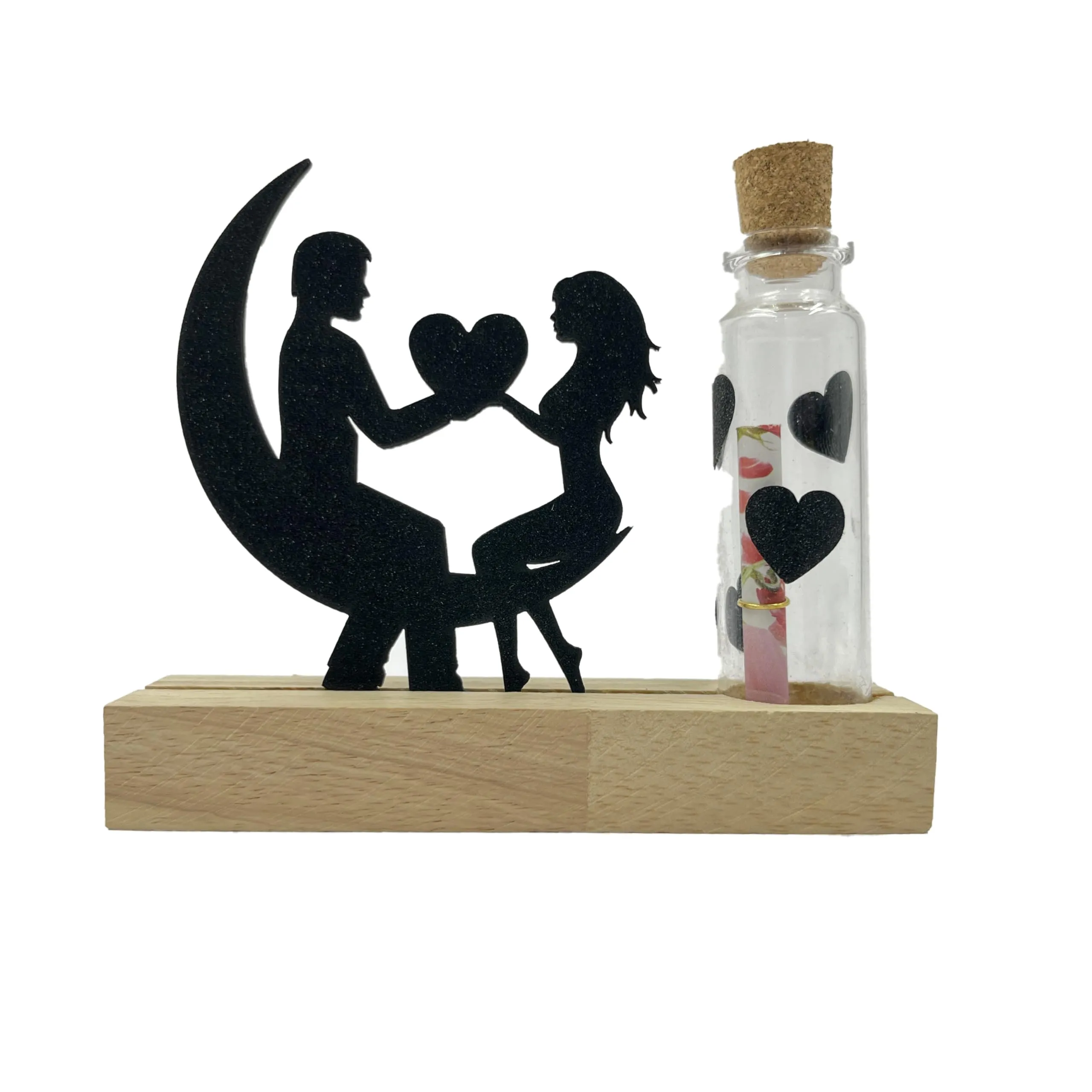 CraftVatika Valentines Gifts Love Couple Showpiece with Wooden Base Propose Gift for Girlfriend and Boyfriend Valentine Decoration Couple Gifts for Valentine's Day