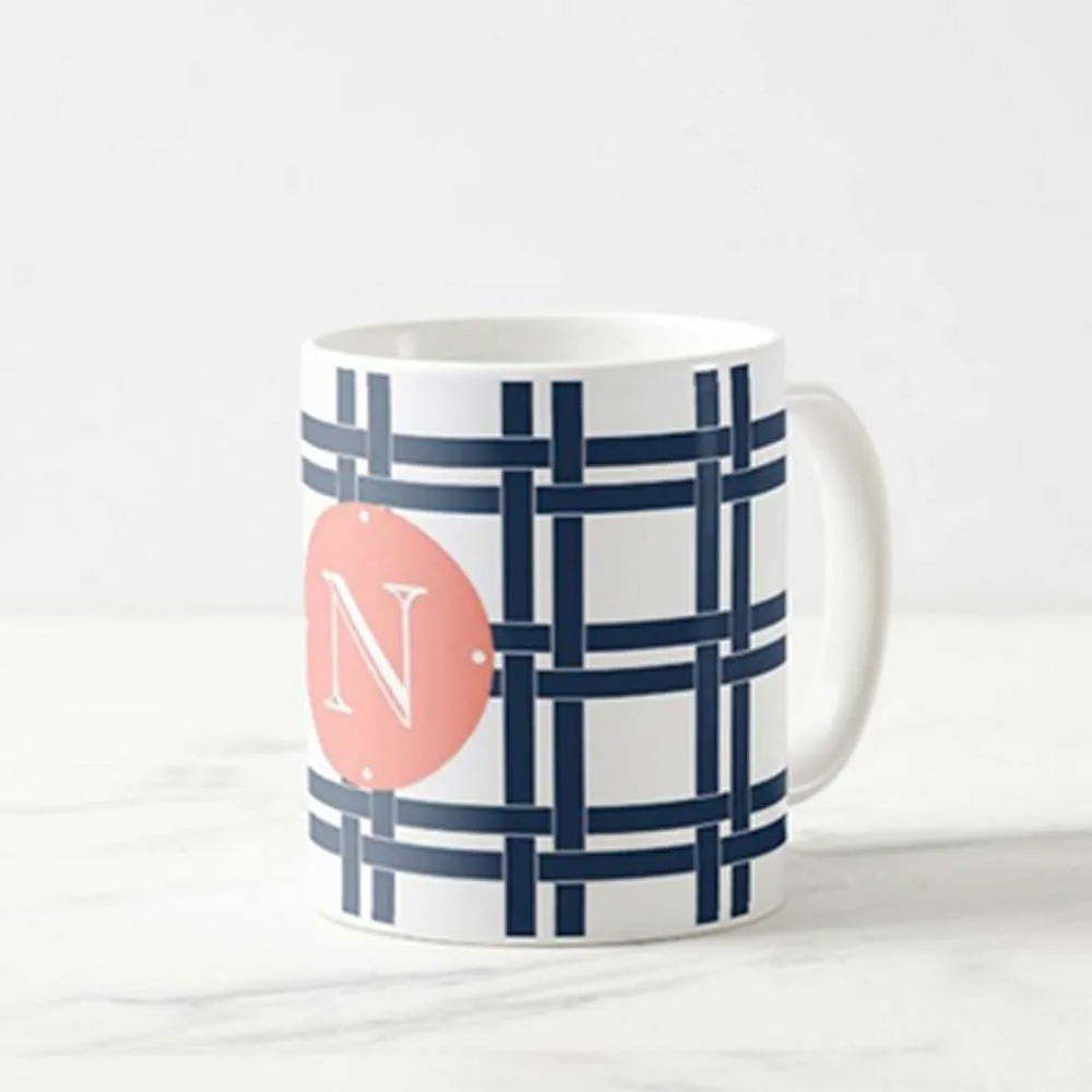 Custom Coffee Mug With Photo - Black Checks