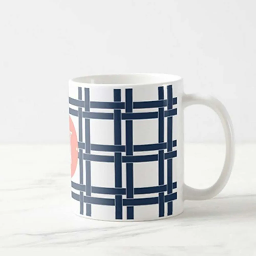 Custom Coffee Mug With Photo - Black Checks