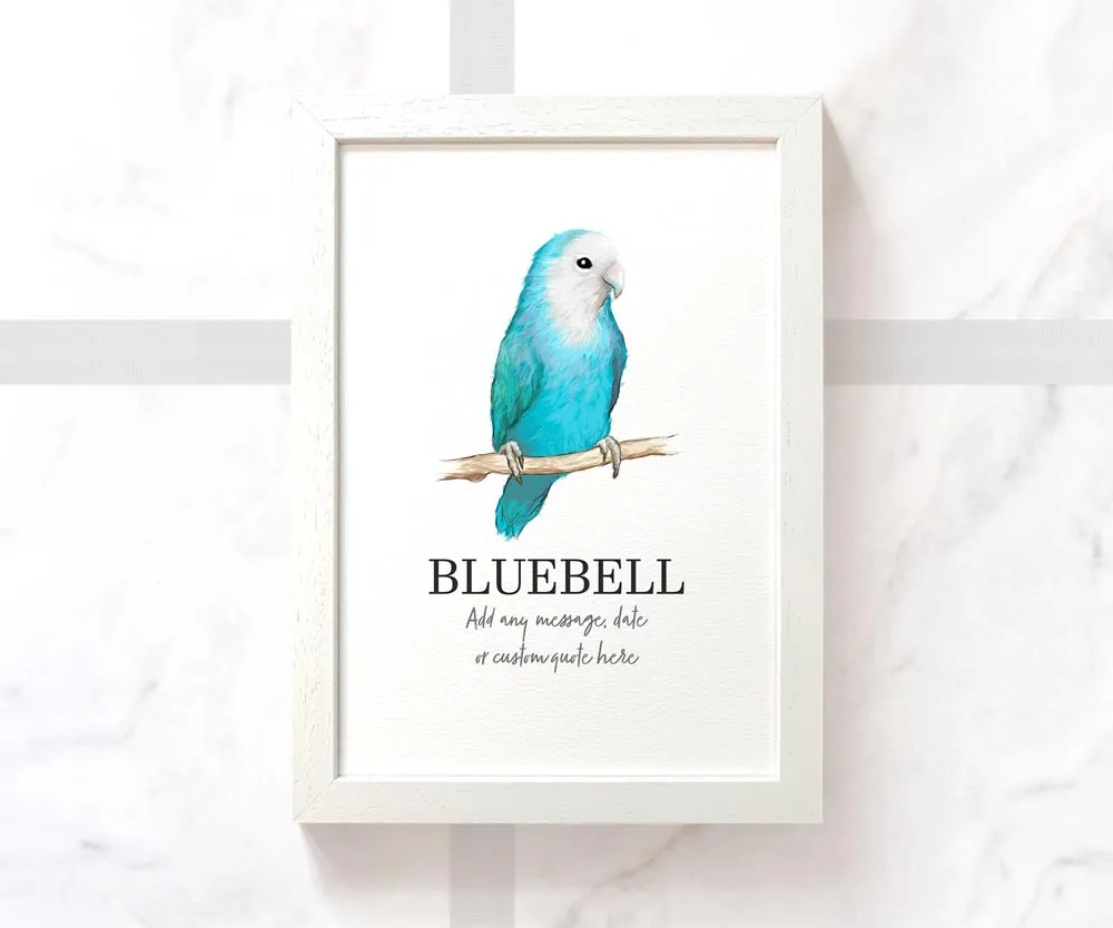 Dutch Blue Lovebird Pet Name Print