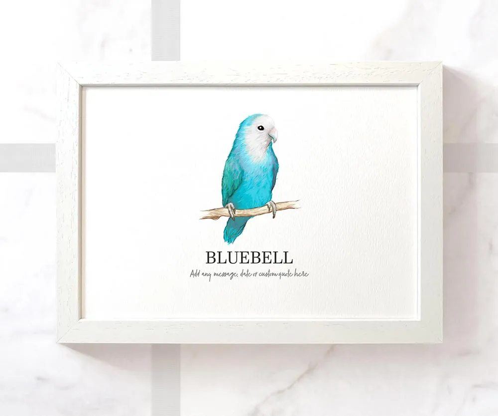 Dutch Blue Lovebird Pet Name Print