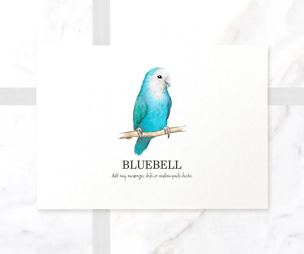 Dutch Blue Lovebird Pet Name Print