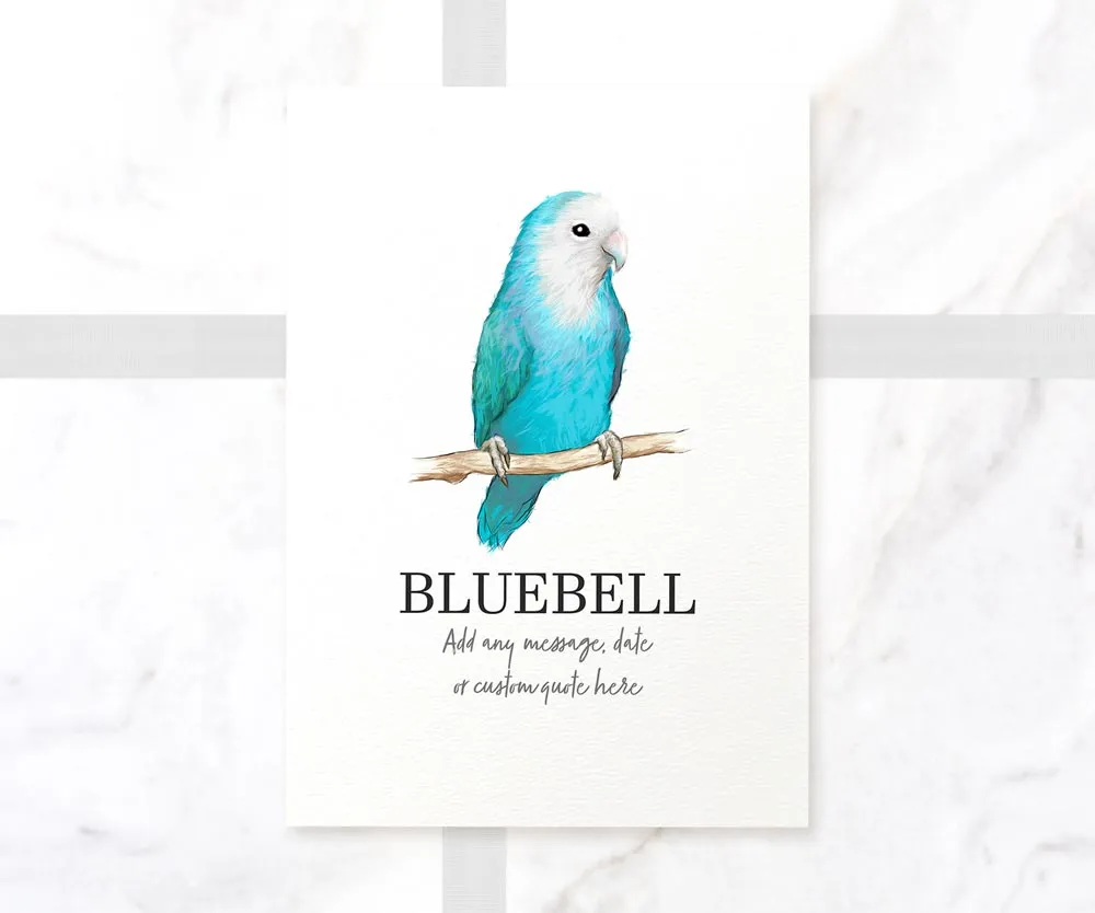 Dutch Blue Lovebird Pet Name Print