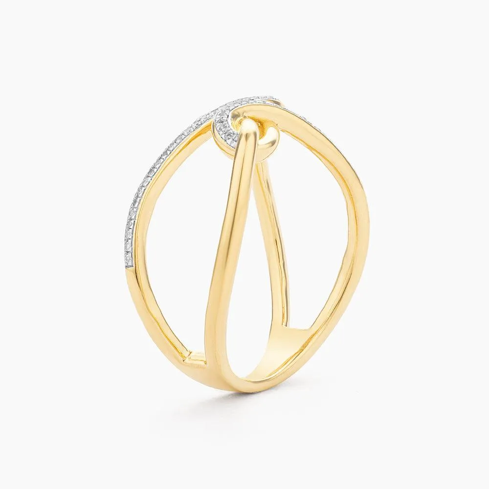 Ella Stein Tie The Knot Statement Ring in Yellow Gold - Size 8