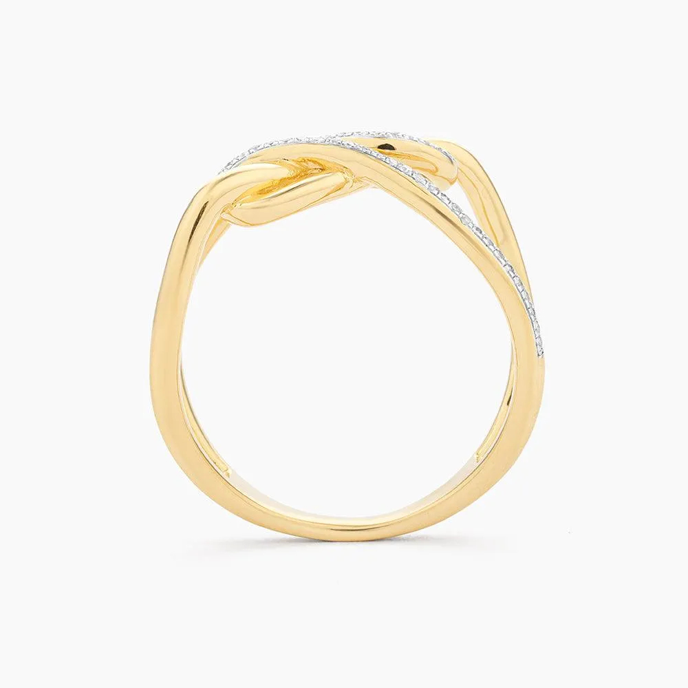 Ella Stein Tie The Knot Statement Ring in Yellow Gold - Size 8