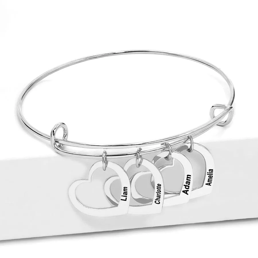 Family Heart Charm Bracelet