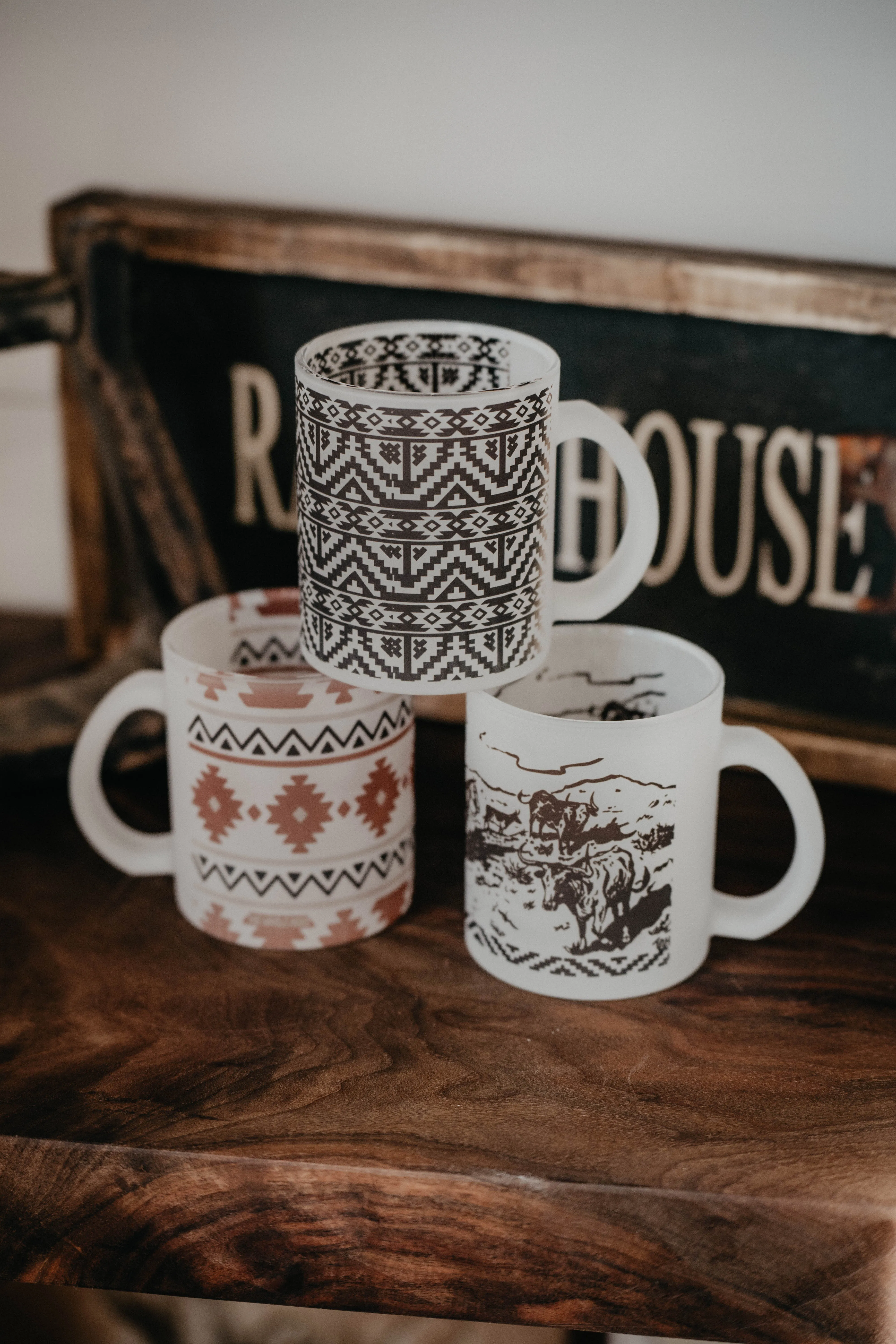 Frosted Glass Mugs (4 Designs)