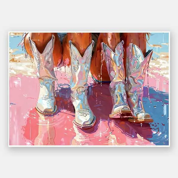 Glittering Gem Boots Unframed Art Print