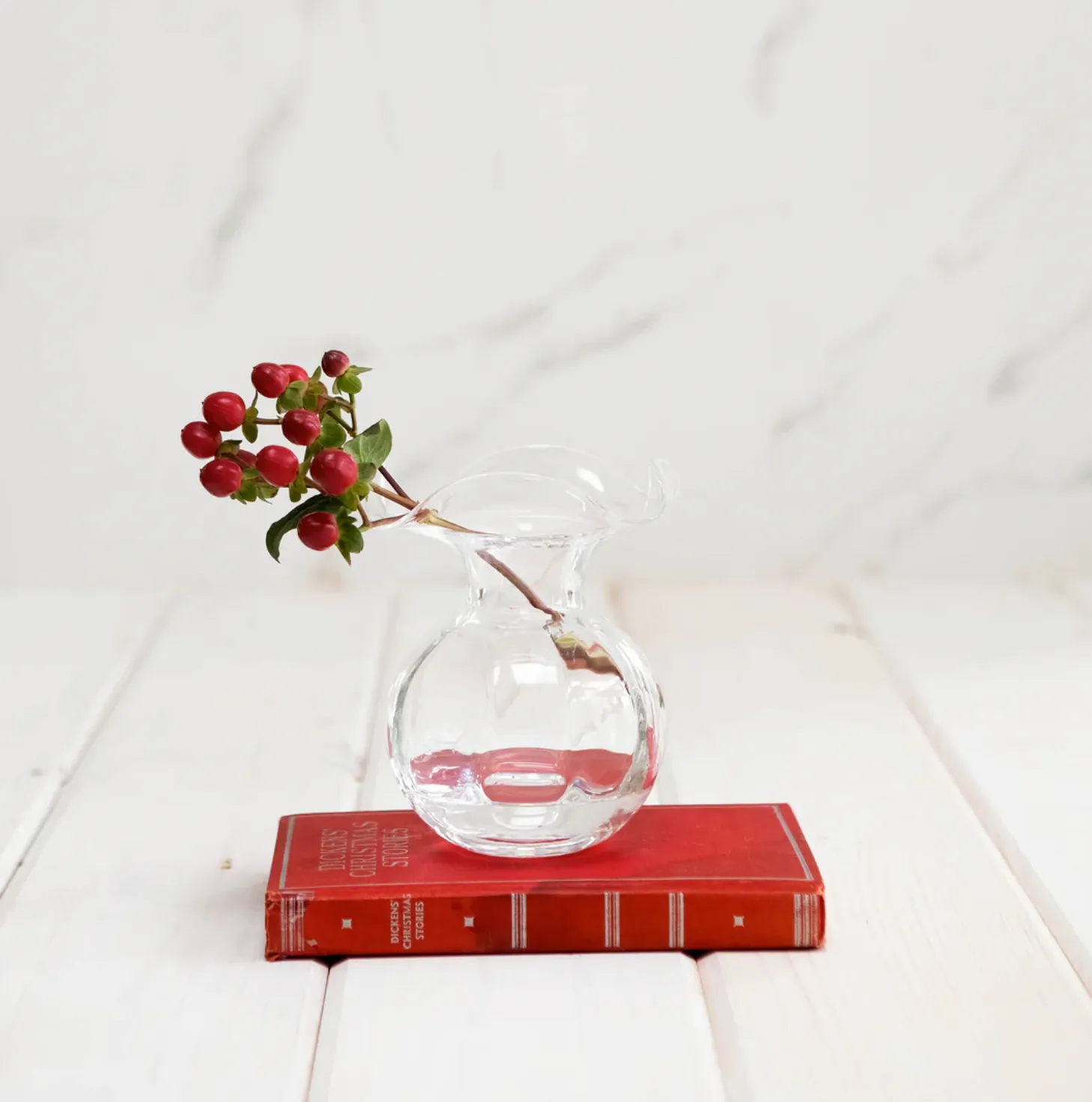 Hibiscus Glass Bud Vase