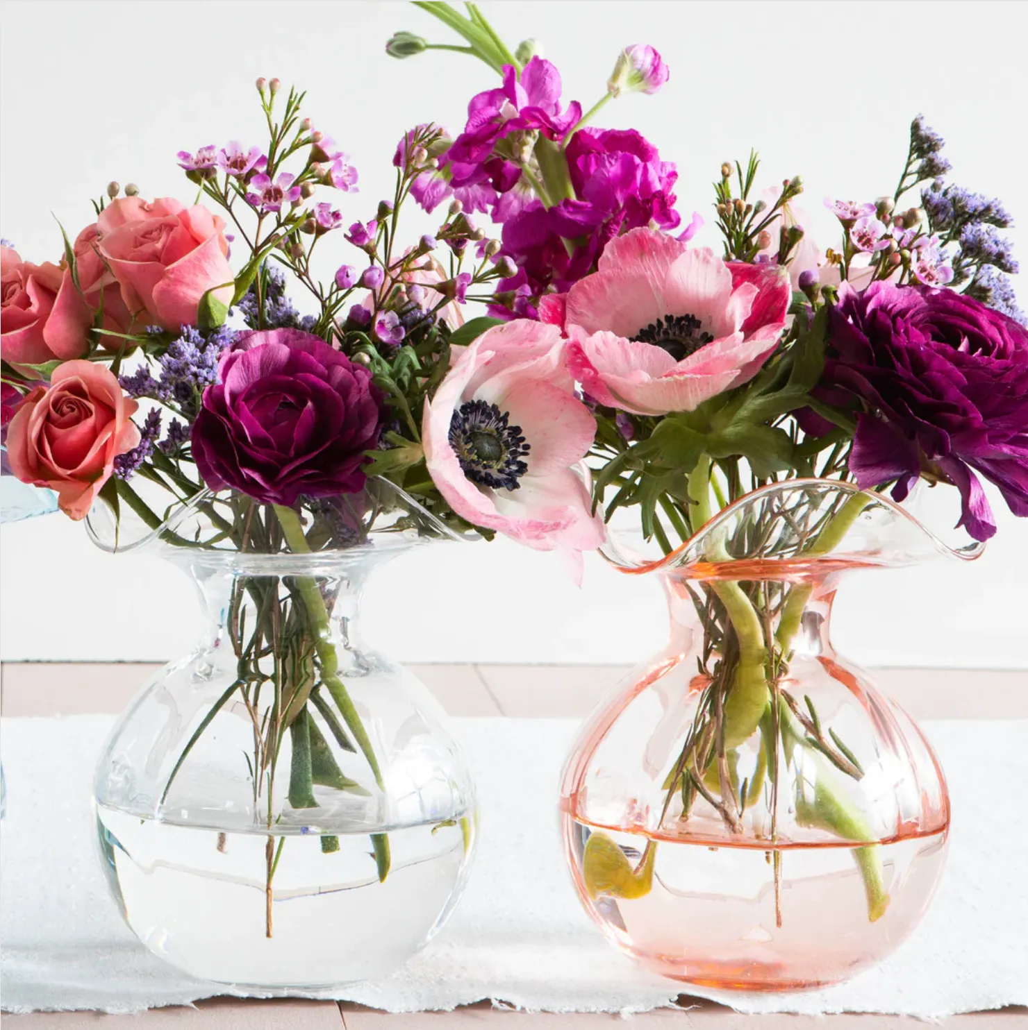 Hibiscus Glass Bud Vase