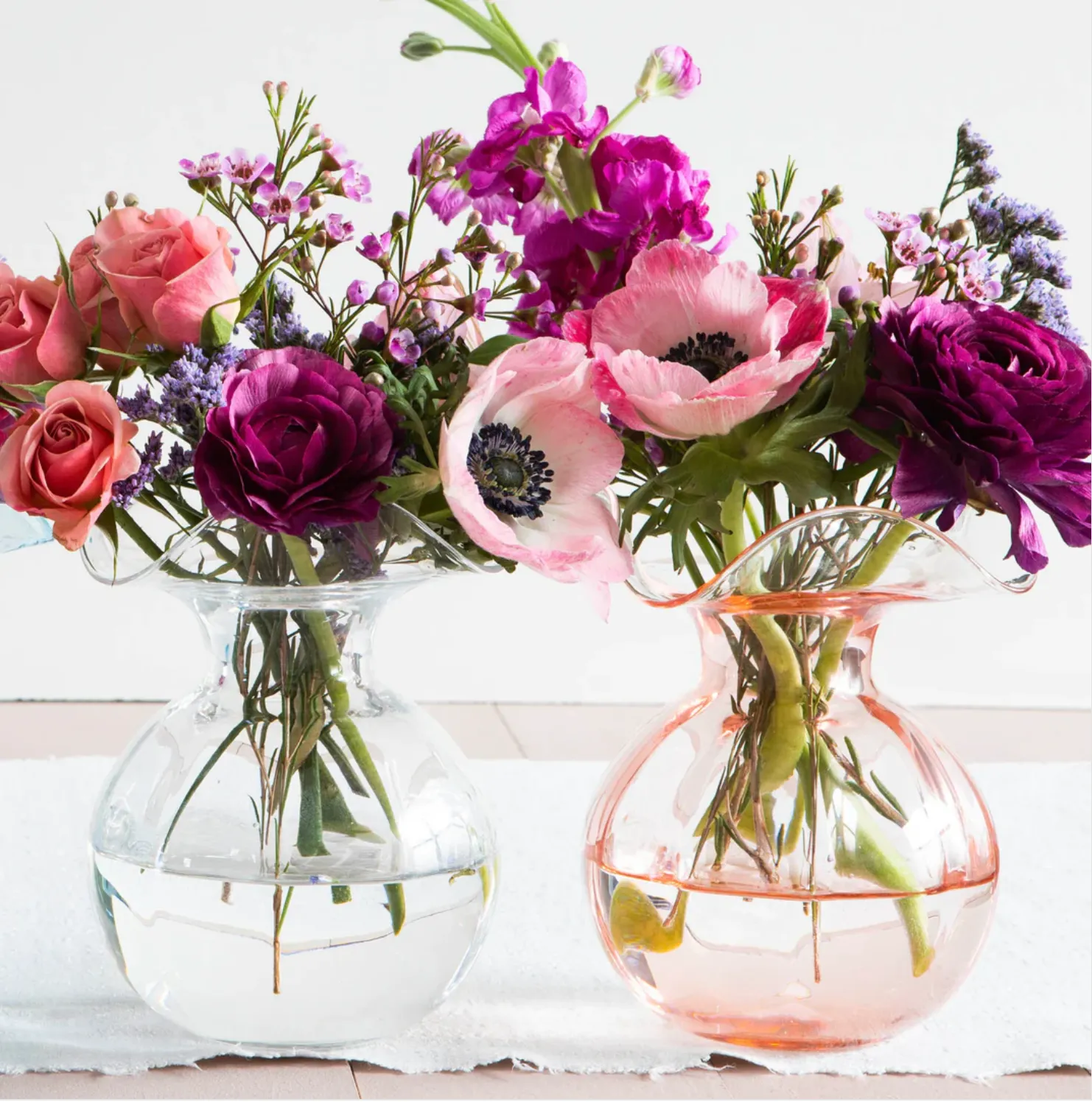 Hibiscus Glass Bud Vase