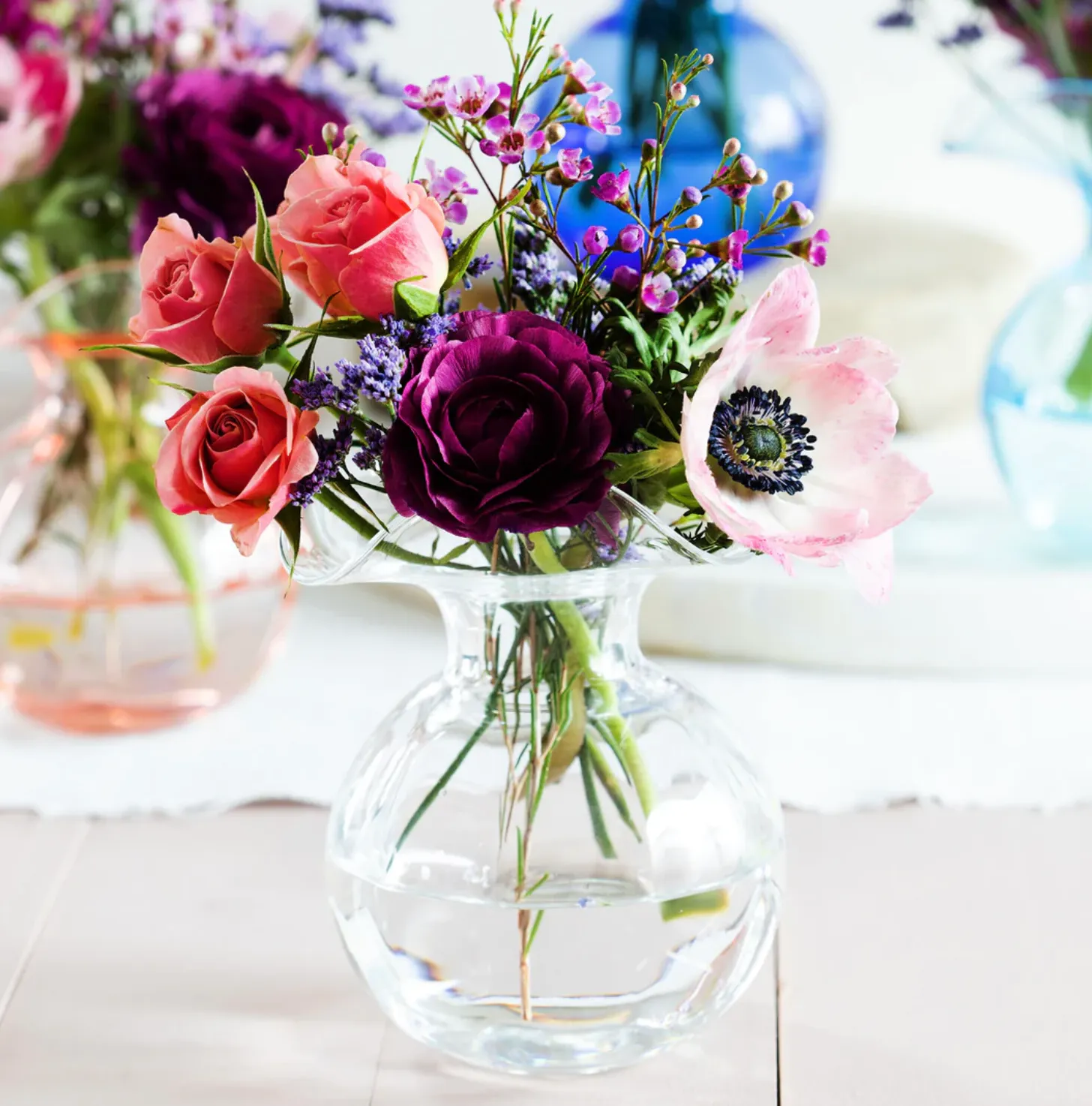 Hibiscus Glass Bud Vase