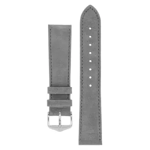 Hirsch OSIRIS Calf Leather with Nubuck Effect Watch Strap in GREY