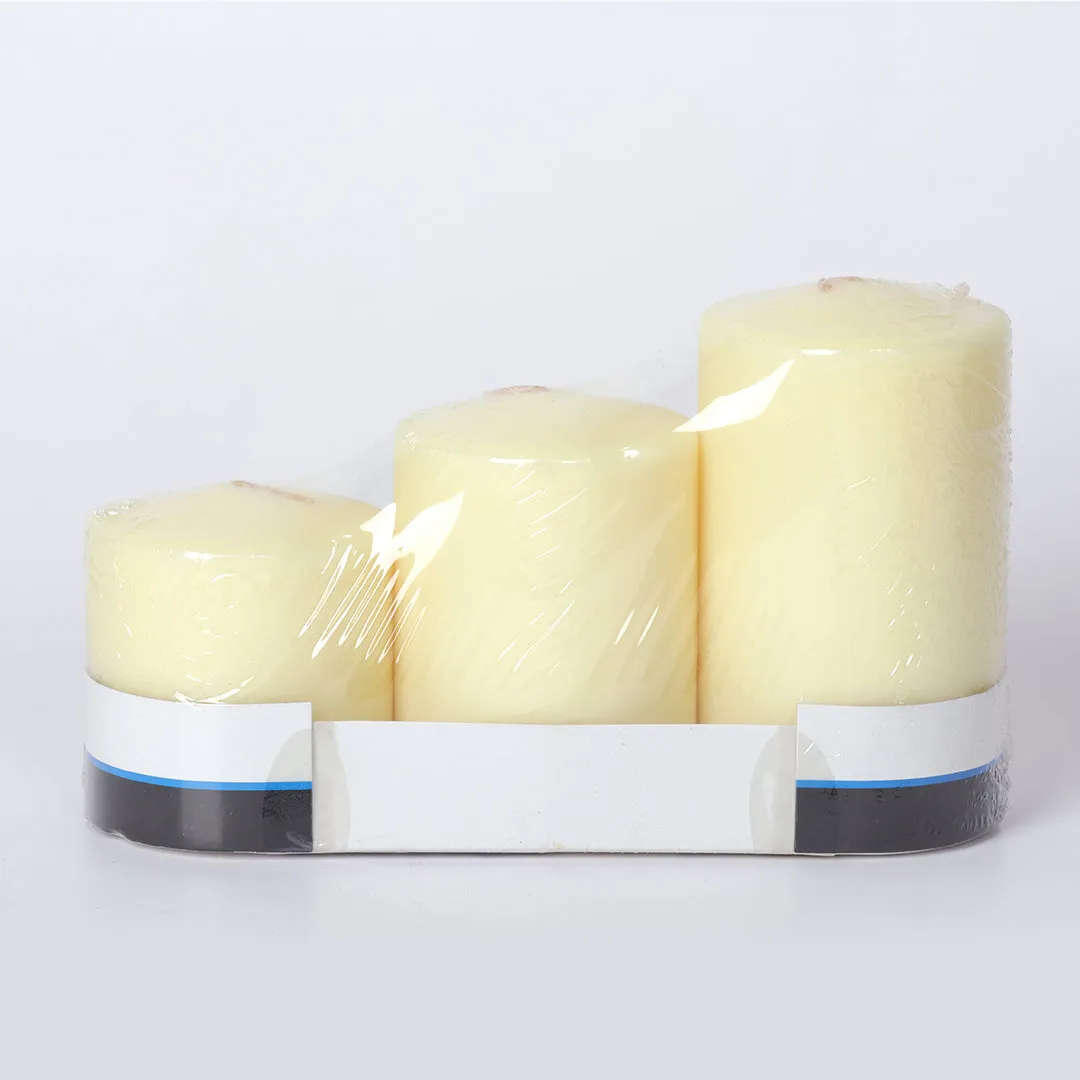 Ivory Pillar Candle - Set of 3(BOGO)