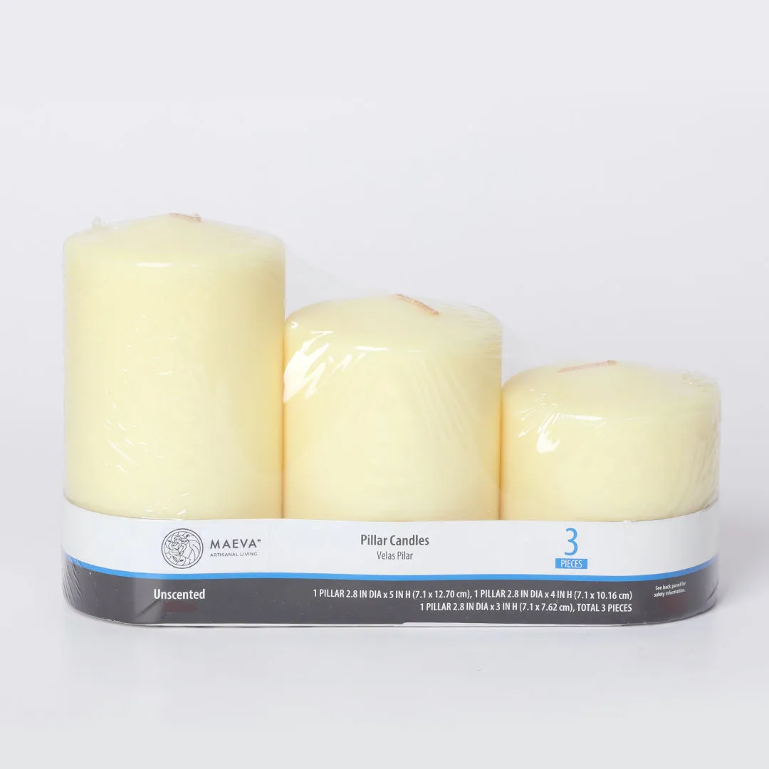 Ivory Pillar Candle - Set of 3(BOGO)