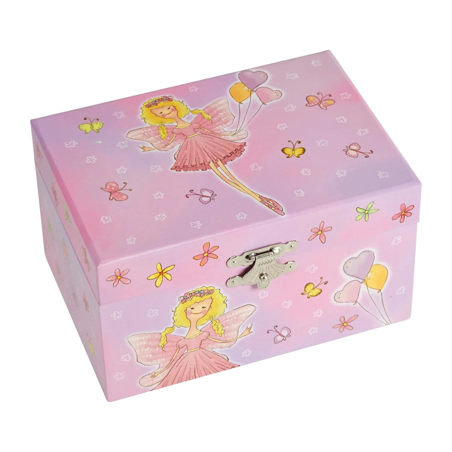 Jewelkeeper Girl's Musical Jewelry Storage Box with Pink Fairy and Hearts Design, Dance