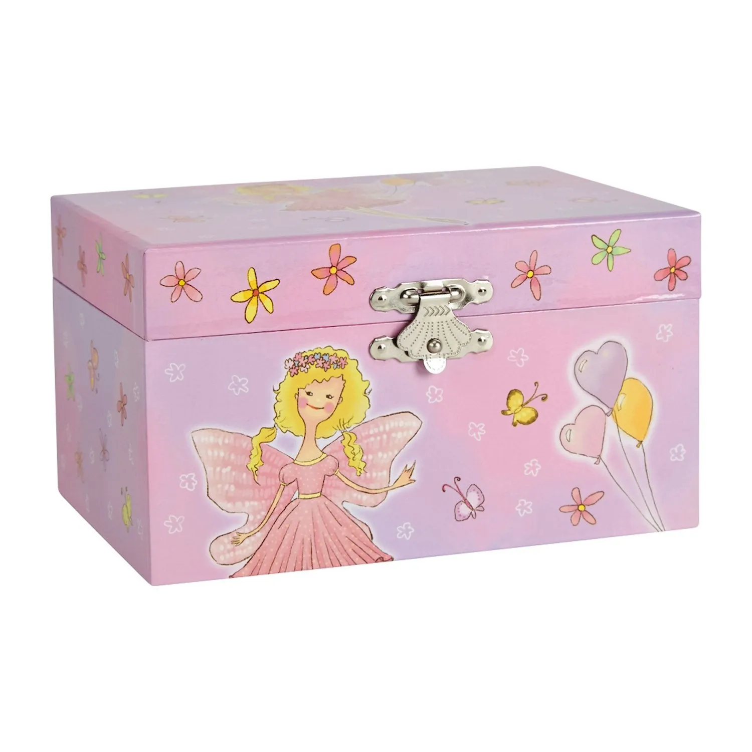 Jewelkeeper Girl's Musical Jewelry Storage Box with Pink Fairy and Hearts Design, Dance