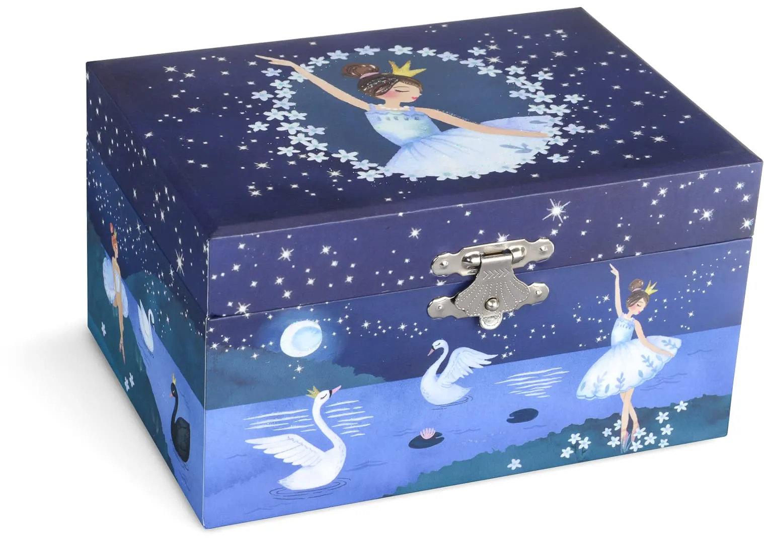 Jewelkeeper Girl's Musical Jewelry Storage Box with Spinning Ballerina, Glitter Design