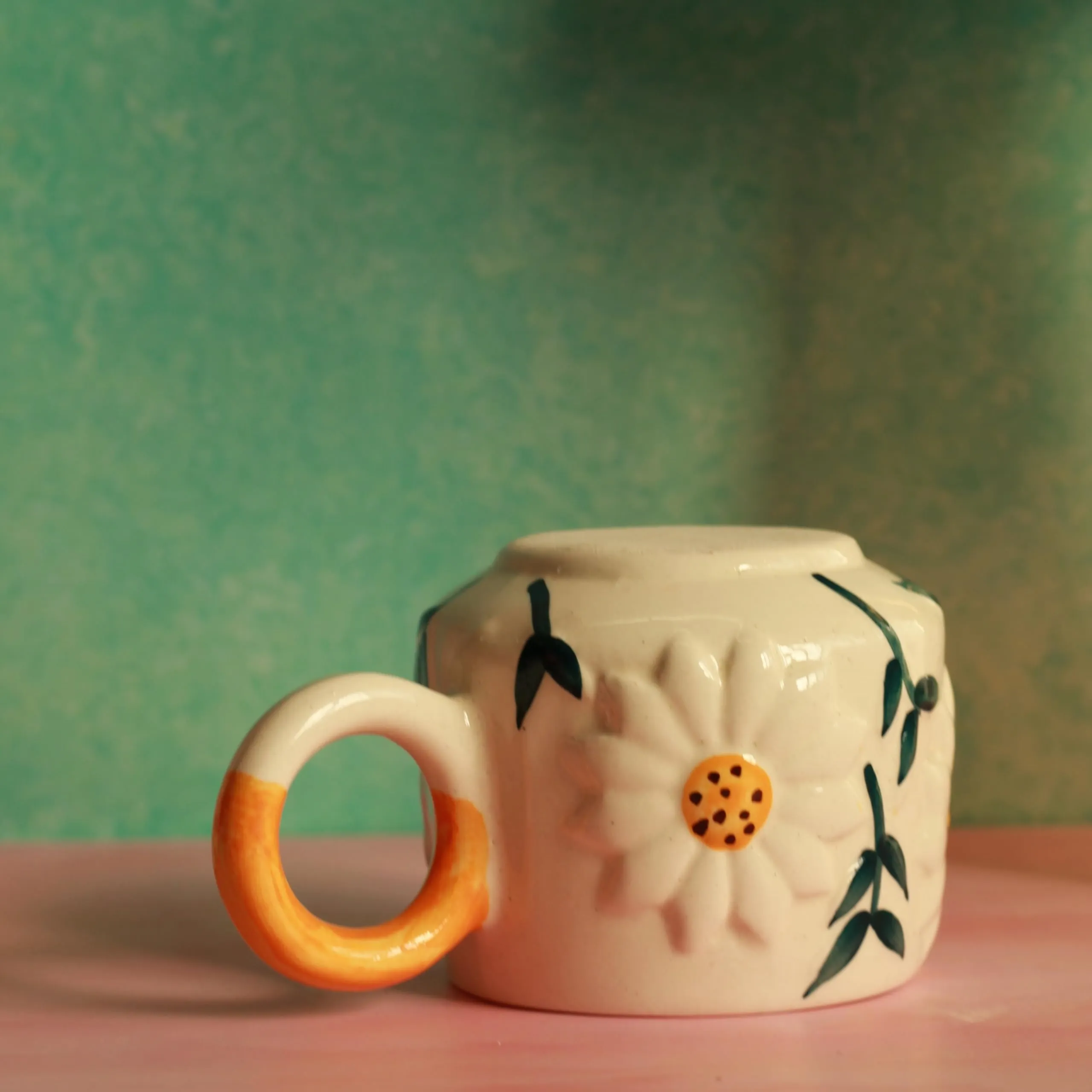 Kawai Homes Cute Handmade Sunflower Cup for Chai Tea Cofee - Microwave and Dishwasher Safe