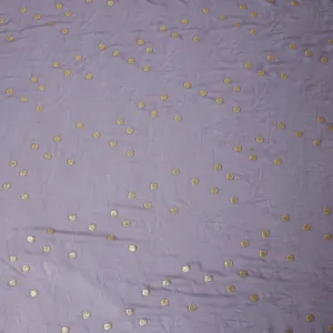 Lavender Grey Silk Chiffon Fabric with Gold Metallic Lurex Dots, 110 cm Width, Made in South Korea-D21140