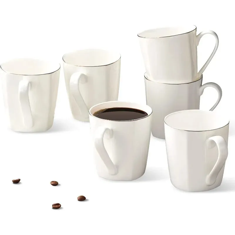 Lightweight Porcelain White Coffee Mugs