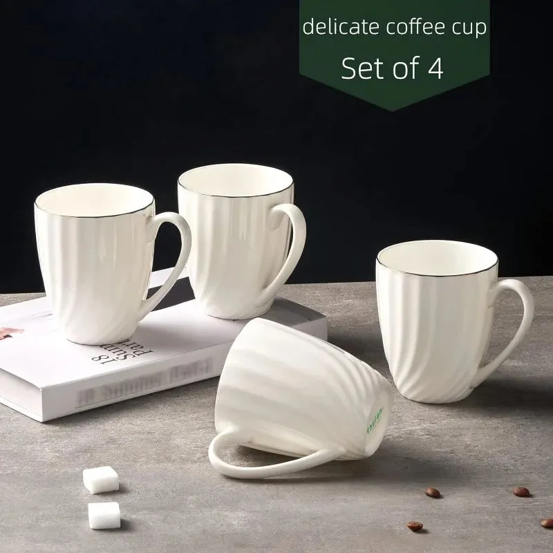 Lightweight Porcelain White Coffee Mugs