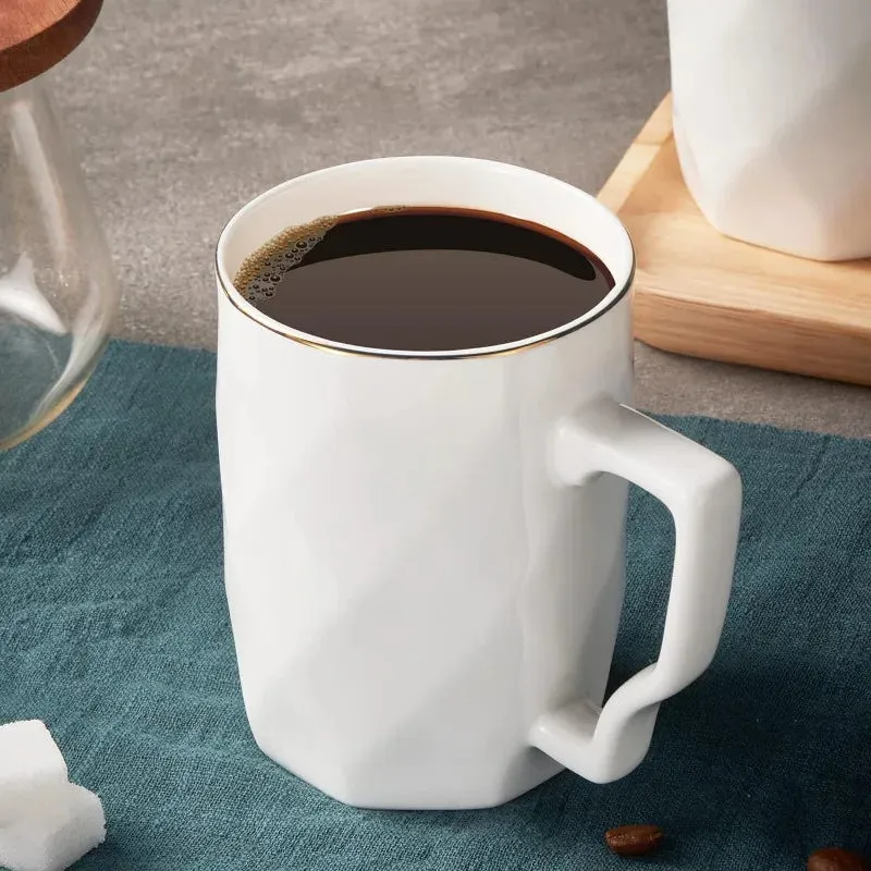 Lightweight Porcelain White Coffee Mugs